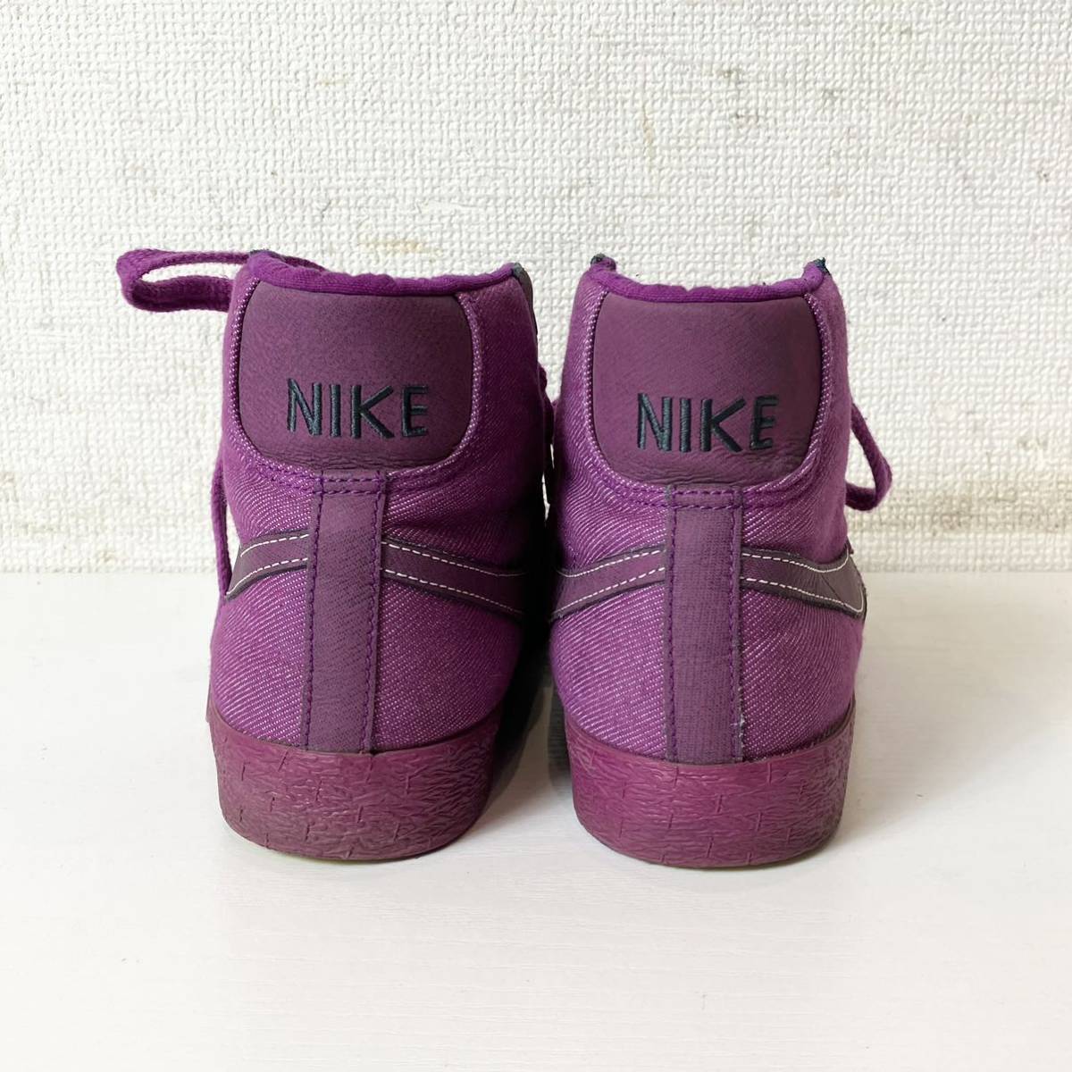 225＊中古品 ナイキ NIKE WMNS Blazer Mid ブレザー ミッド スニーカー 26cm パープル 306499-551 現状品＊_画像3