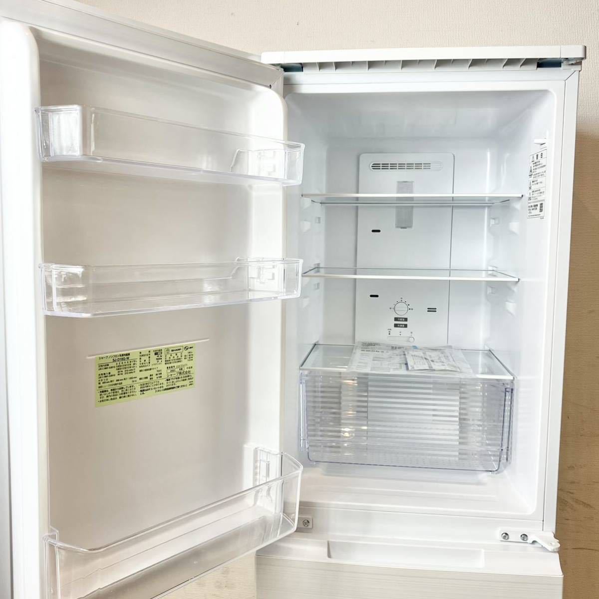 204＊中古品 シャープ 2ドア ノンフロン冷凍冷蔵庫 179L SJ-D18G-W 2021年製 つけかえどっちもドア 説明書付き 動作確認済み＊_画像5