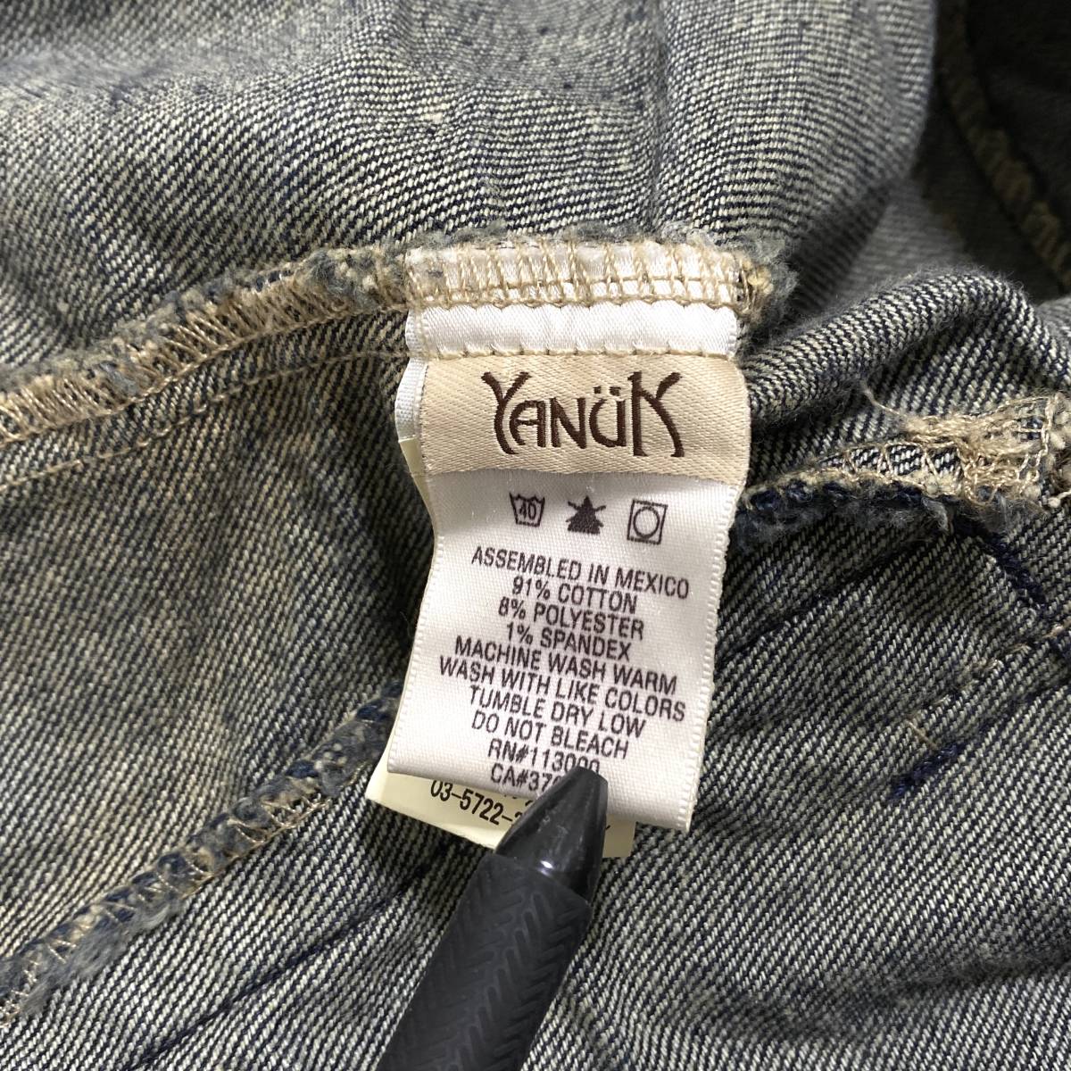 YANUK Yanuk vintage processing denim jacket Denim jacket P indigo lady's Mexico made 23-0808
