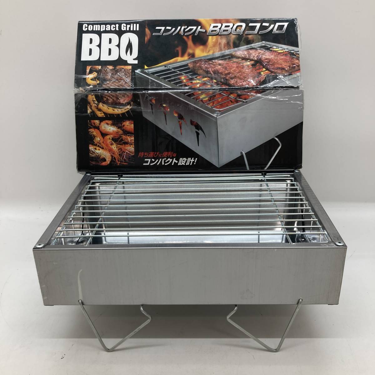1円~】トーシン コンパクトBBQコンロ 屋外 バーベキュー ポータブル