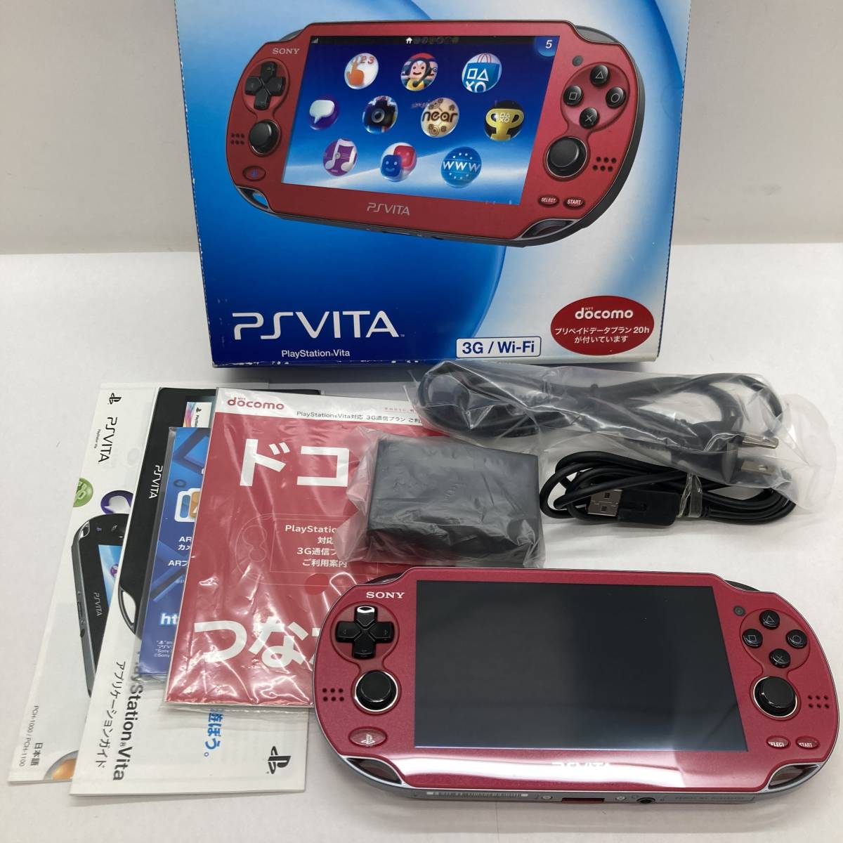 1円～】SONY｜ソニーPS VITA PCH-1100 本体コズミックレッド