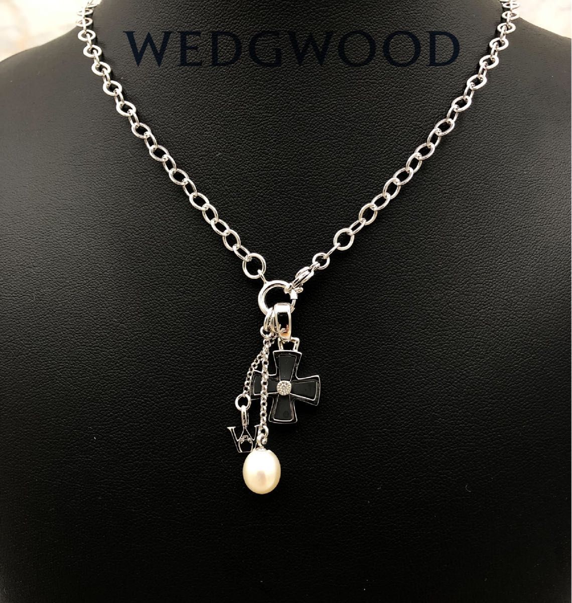 WEDG WOOD ウェッジウッド　ネックレス SV925ブラックパール