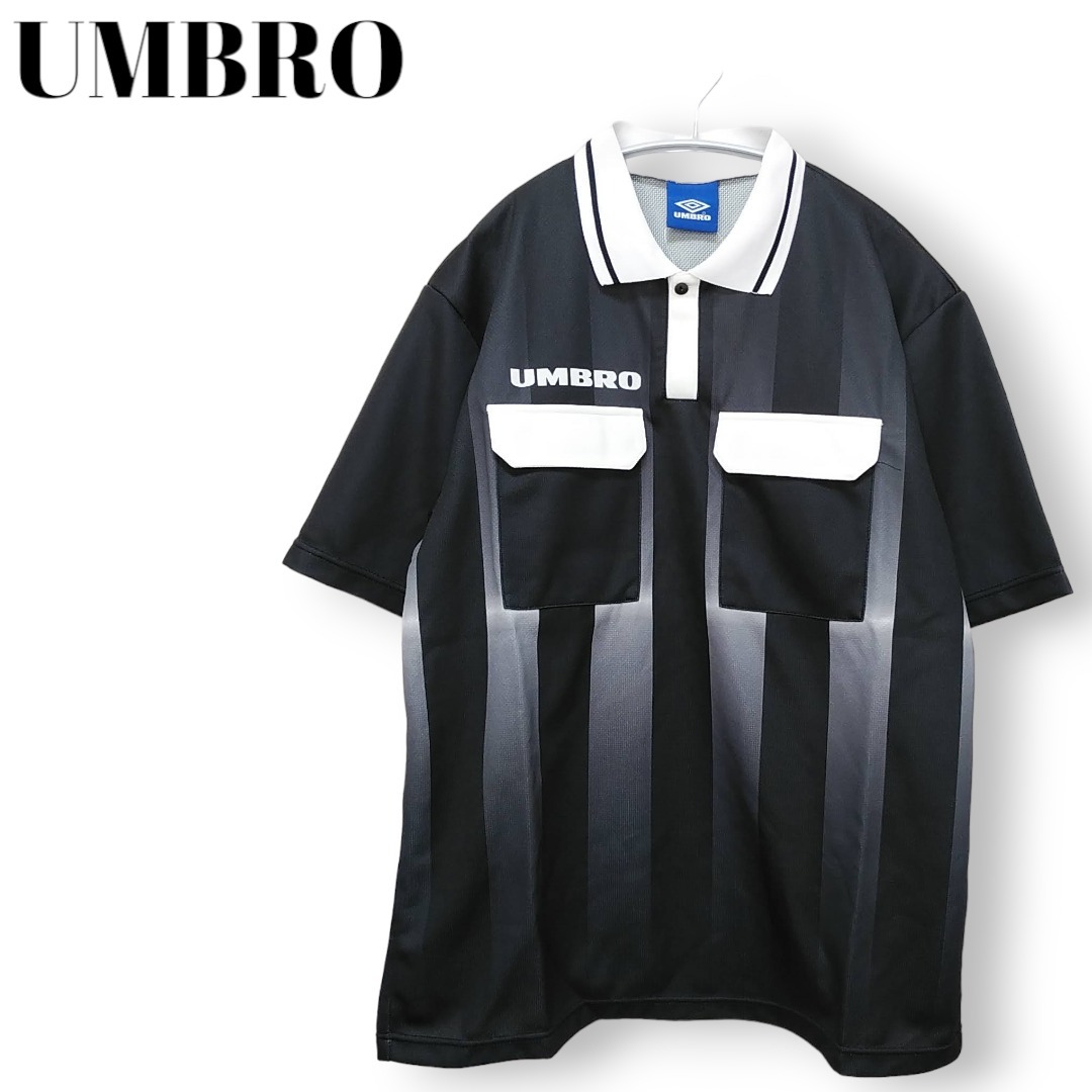 Неиспользуемый в Японии Umbro с коротким рубашкой Ambro Referge Jage Справочная рубашка с коротким рукавом L UT-28088-1 230714-03