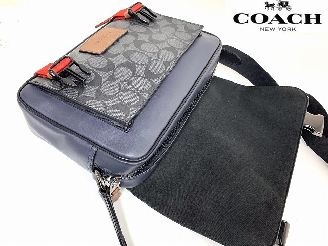 極美品★送料無料★ コーチ メンズ COACH シグネチャー トラック クロスボディ バッグ ショルダーバッグ_画像6