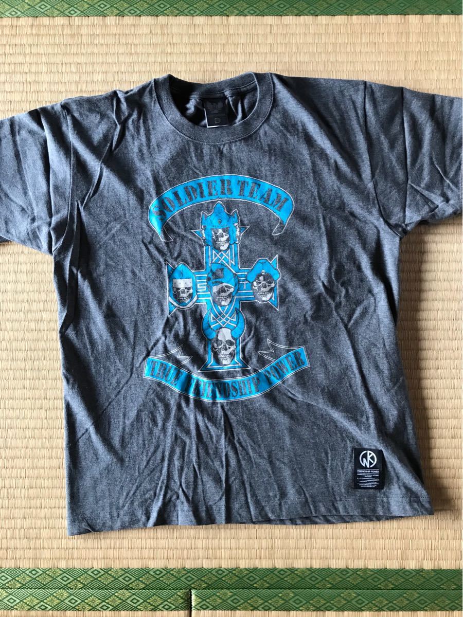 Kinnikuman士兵隊槍支和玫瑰風格T卹bambambigelow Bang Bang Bigallo L尺寸灰色Ashraman Brocken jr    原文:キン肉マン ソルジャーチームのガンズアンドローゼス風Tシャツ bambambigelow バンバンビガロ Lサイズ グレー アシュラマン ブロッケンjr