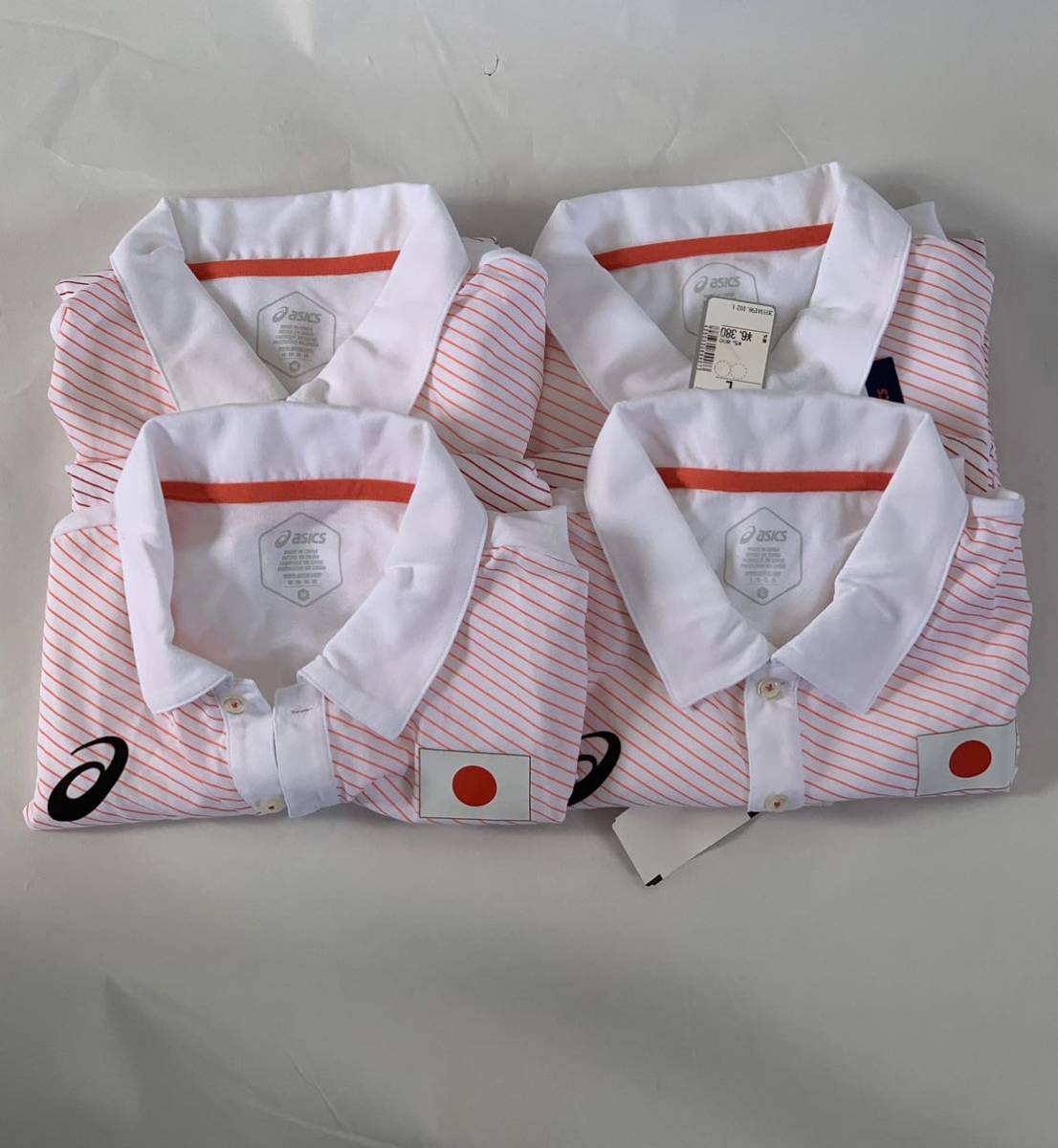 都内で ☆2460 アシックス 半袖ポロシャツ 新品 日本代表 オレンジ M