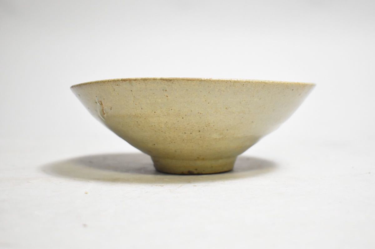 中国古美術 時代物 李朝 茶道具 磁器 青磁 茶碗-