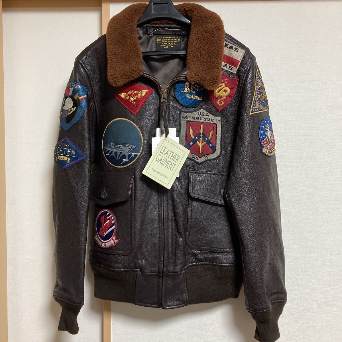 【未使用】AVIREX アヴィレックス 6181013 G-1 TOP GUN JACKET トップガン レザージャケット サイズ38 トムクルーズ_画像1