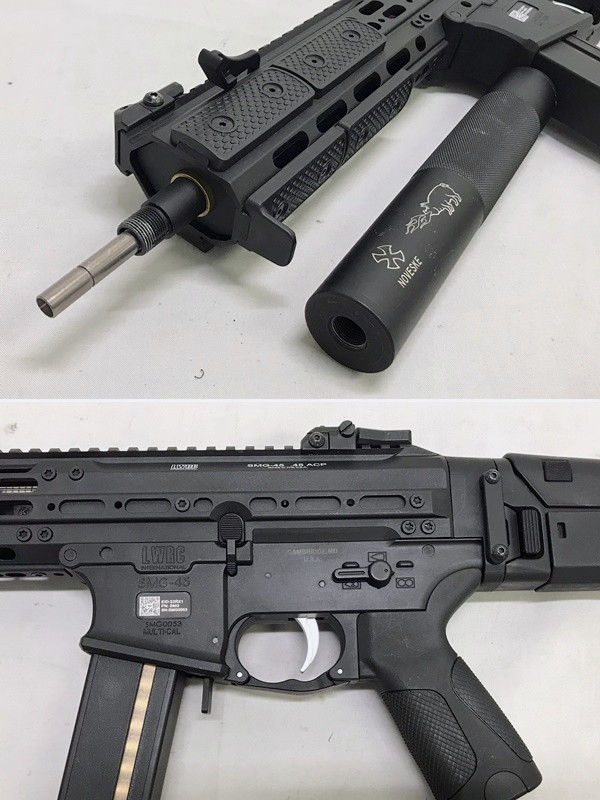 カメ)ダブルイーグル LWRCI SMG-45 AEG 電動ガン 電子トリガー 動作確認済 マガジン4本 ケース付 ◆T2308012 KH11B_画像3