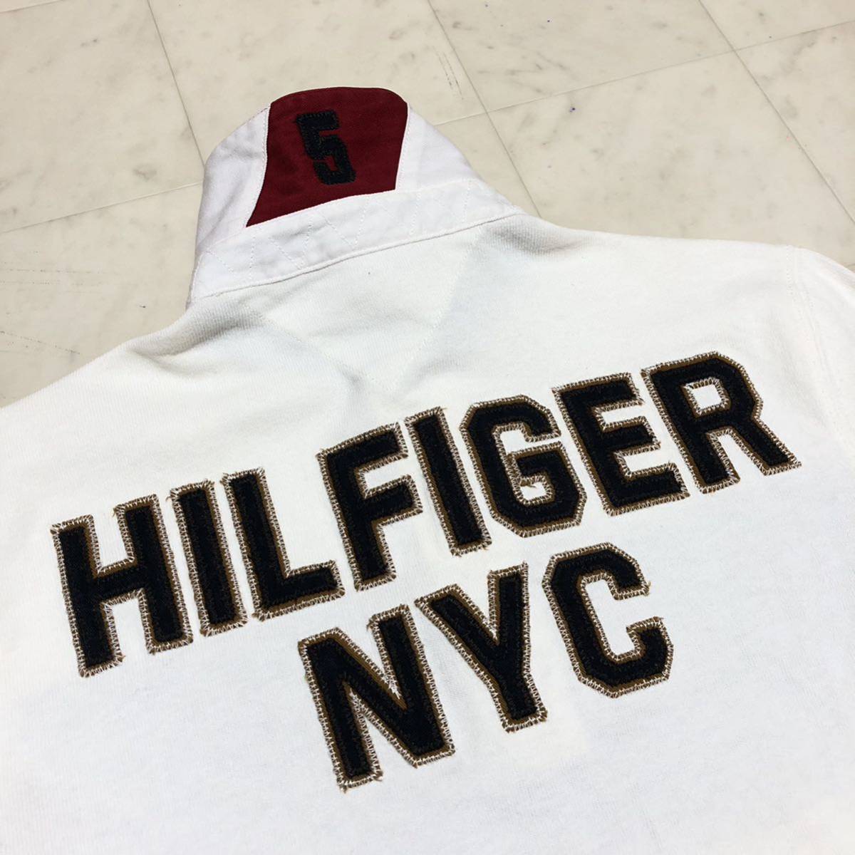 【送料360円】TOMMY HILFIGER トミーヒルフィガー 七分袖ラガーシャツ 男性用 メンズ Sサイズ 古着 CD146_画像3