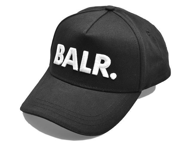 新品タグ付き 黒/白 芸能人愛用 ボーラー BALR. Classic Cotton Cap White on Black ベースボールキャップ 帽子 立体ロゴ刺繍