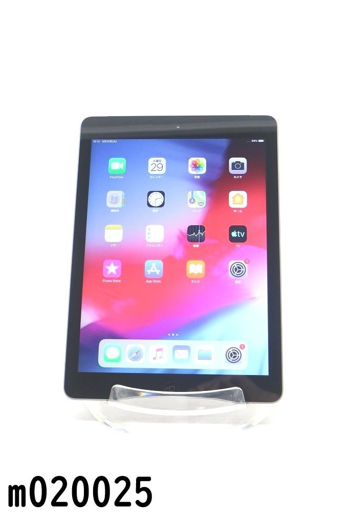 白ロム au SIMロックあり Apple iPad Air Wi-Fi+Cellular 16GB iPadOS12.5.7 スペースグレイ MD791JA/A 初期化済 【m020025】