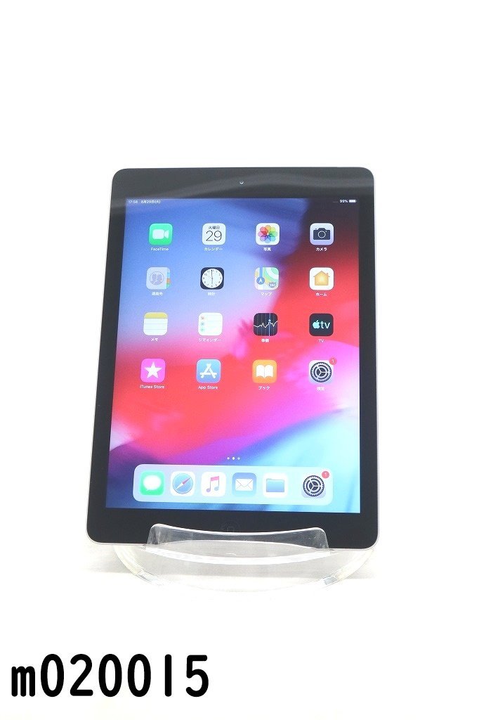 白ロム au SIMロックあり Apple iPad Air Wi-Fi+Cellular 16GB iPadOS12.5.7 スペースグレイ MD791JA/A 初期化済 【m020015】