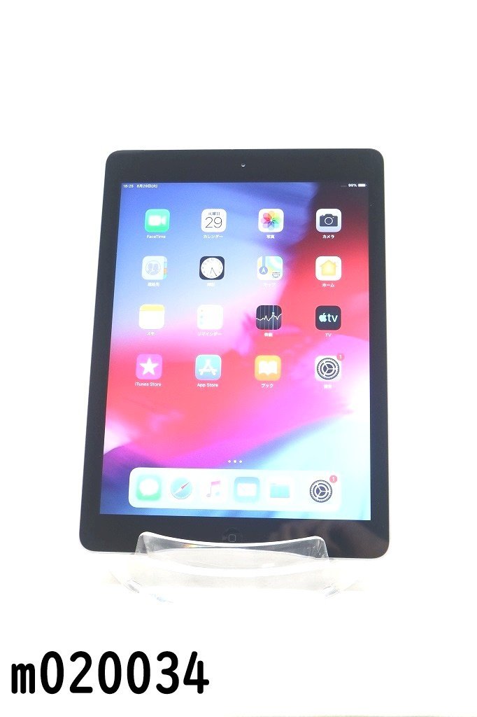 白ロム au SIMロックあり Apple iPad Air Wi-Fi+Cellular 16GB iPadOS12.5.7 スペースグレイ MD791JA/A 初期化済 【m020034】