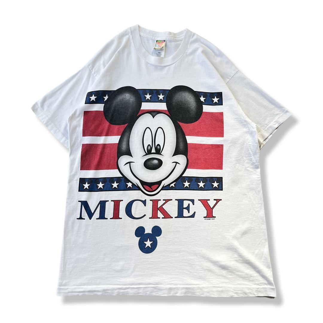 【ヴィンテージ】90s MICKEY UNLIMITED ミッキープリントTシャツ XL USA製 アメリカ製 ホワイト/白 ビッグシルエット  半袖Tシャツ 古着