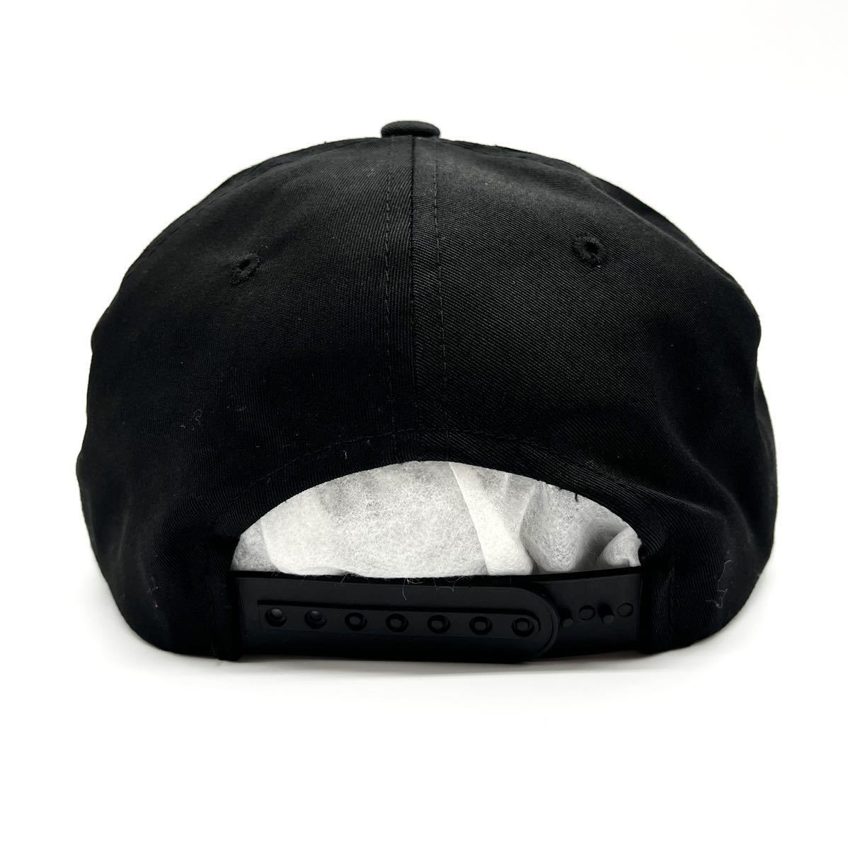 【ヴィンテージ】90s NYPD(ニューヨーク市警察) 刺繍ロゴ 6パネルキャップ ブラック/黒 スナップバック フラットバイザー 90年代 Cap 帽子