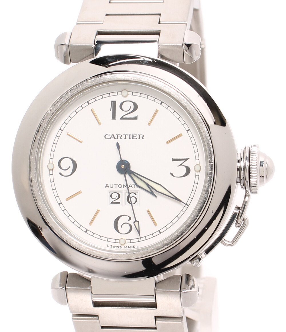  Cartier wristwatch big Date W31044M7 Pacha C self-winding watch white lady's Cartier [0402]