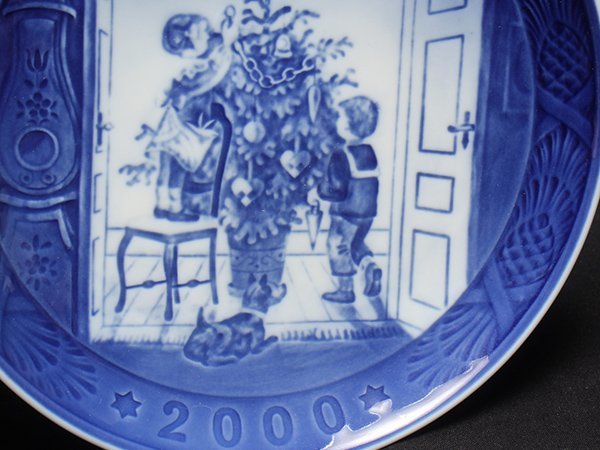 美品 ロイヤルコペンハーゲン イヤープレート 飾り皿 18cm 2000 クリスマス Royal Copenhagen [0502]_画像4