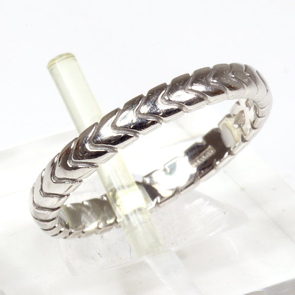 輝く高品質な リング 13号 指輪 スピガリング ブルガリ BVLGARI プラチナ 4.1g【中古】 PT950 プラチナ