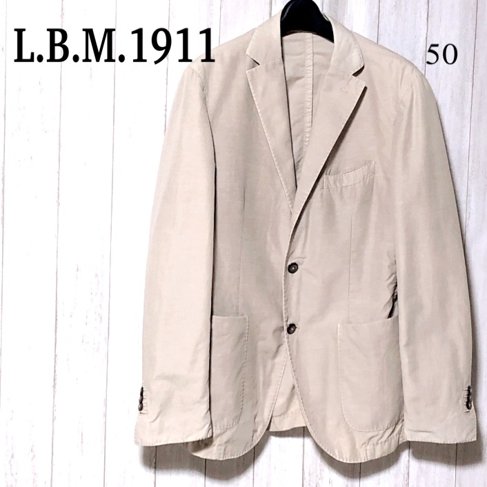 L.B.M.1911 コットン ジャケット 50/エルビーエム1911 ルビアム コットン2B ベージュ 伊製_画像1