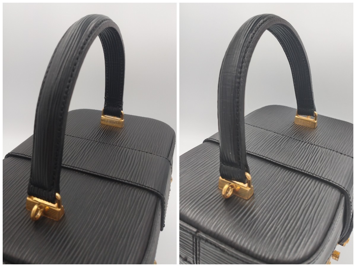 FENDI フェンディ ハンドバッグ トートバッグ ショルダーバッグ 2way エピ レザー ヴィンテージ バニティ 黒 ブラック レディース