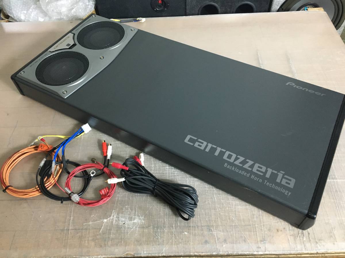 保証有り 動作OK ウーハーの上に荷物を乗せれるフラットウーハー カロッツェリア アンプ内蔵ウーハー TS-WX1600A オーバーホール済み