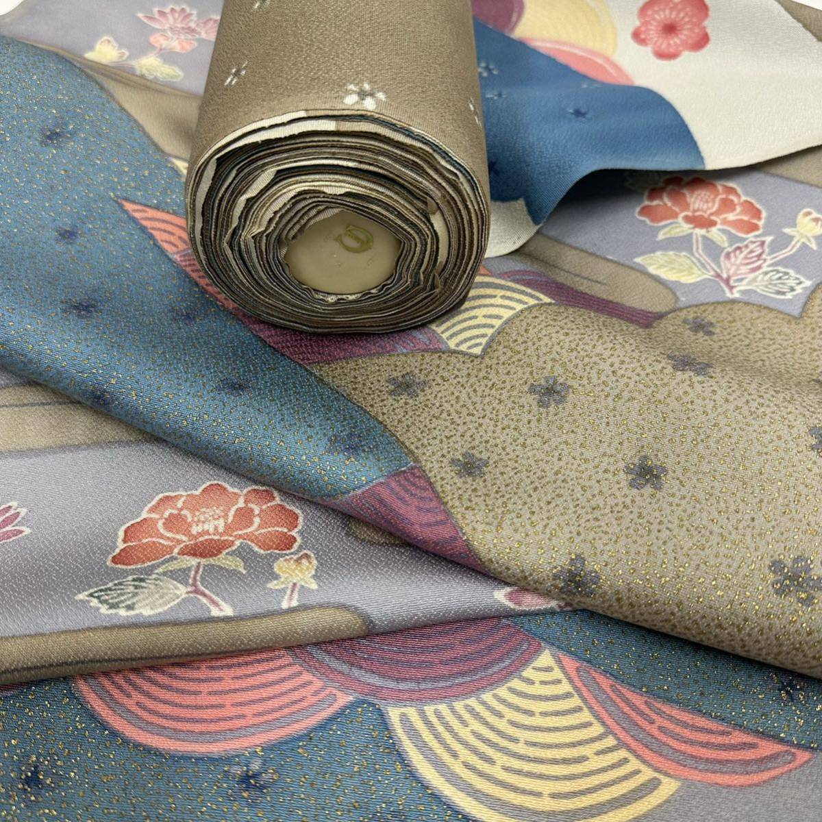 人気の新作 反物 正絹 ◇反司◇a7642 紅型小紋 刺繍 金彩 地紋 検索