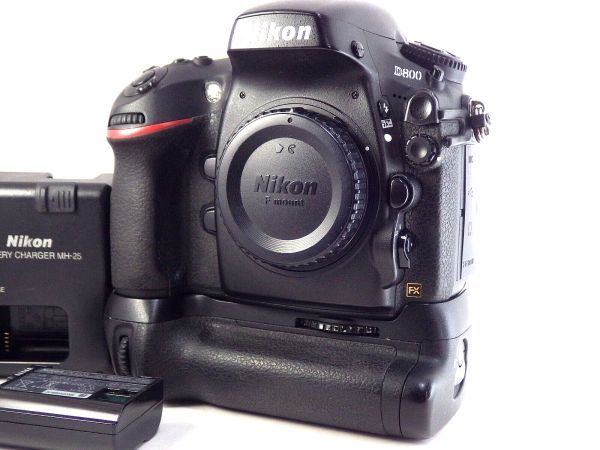 送料無料!! Nikon D800 + MB-D12 Battery Grip ニコン ボディ 美品 動作OK シャッター6.2万回 デジタル 一眼レフ カメラ バッテリー Camera
