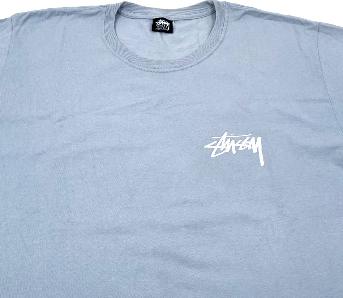 STUSSY ステューシー 半袖Tシャツ L ブルー LIVING IN A HIGHER STATE OF BEING_画像5