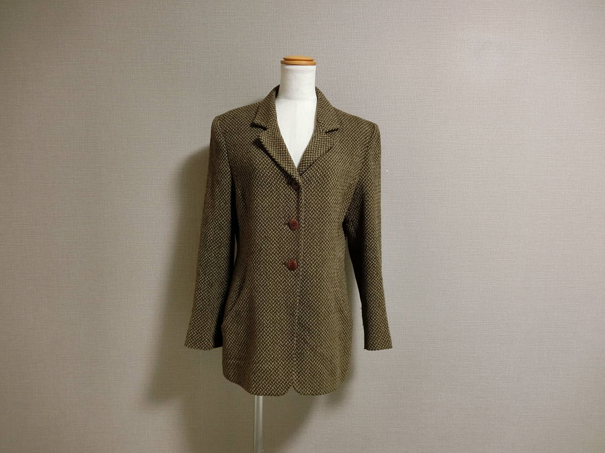  Italy made white tag Max Mara Max Mara tweed long tailored jacket brown group 40