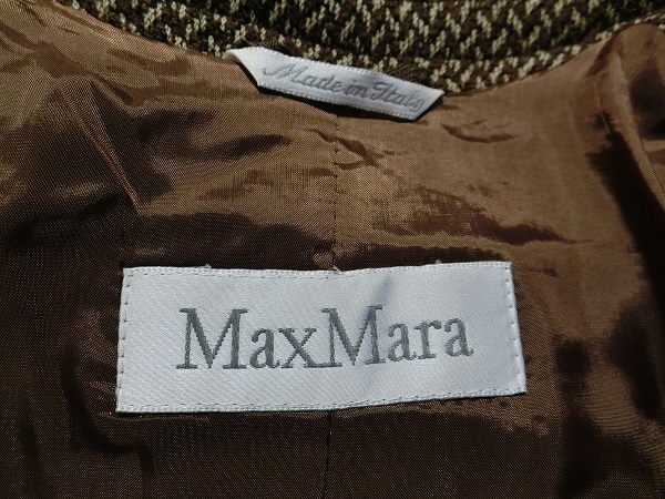  Italy made white tag Max Mara Max Mara tweed long tailored jacket brown group 40