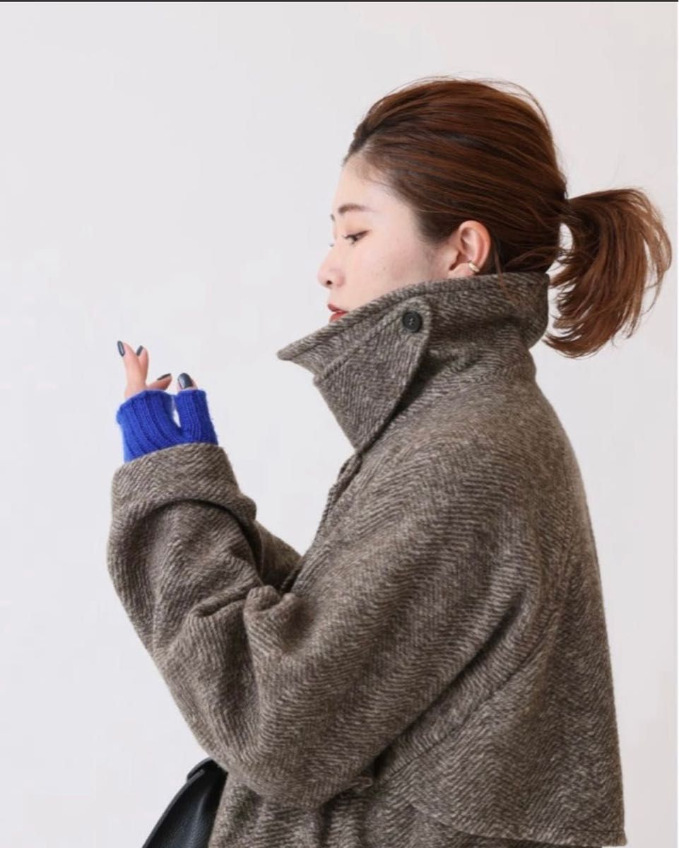Wスライバー ヘリンボーンボリュームコート スピックアンドスパン