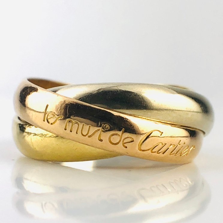 【77】 Cartier カルティエ トリニティ リング 指輪 スリーカラー ゴールド K18 3連 トリプル 750 ＃50 10号 7.1g (1225）の画像1