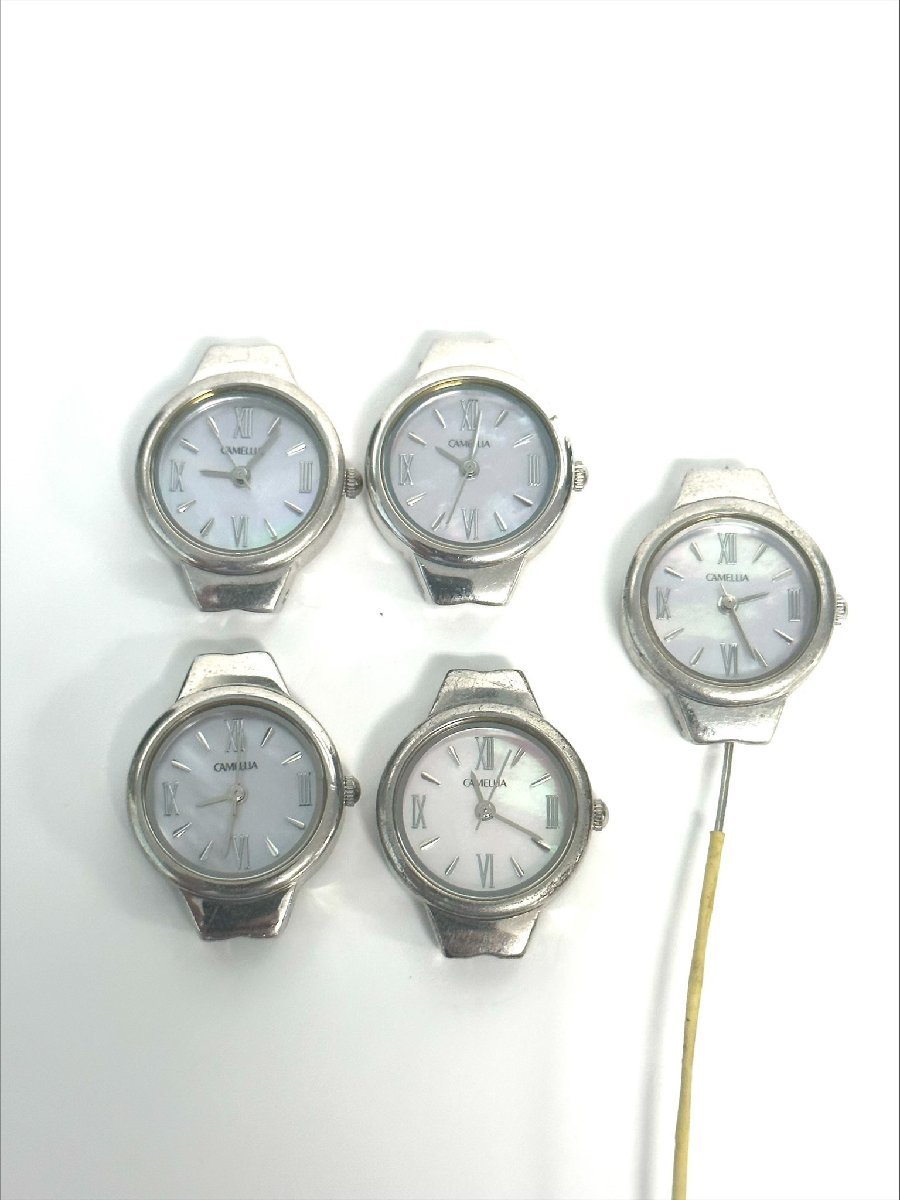 【80】1円～　MIKI Corporation ミキコーポレーション CAMELLIA カメリア シェル 腕時計 ジャンク品　ベルトなし ピンク×グレー系_画像1