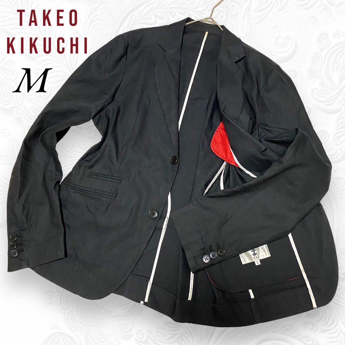 【美品】TAKEO KIKUCHI タケオキクチ シングル テーラード リネン コットン  M