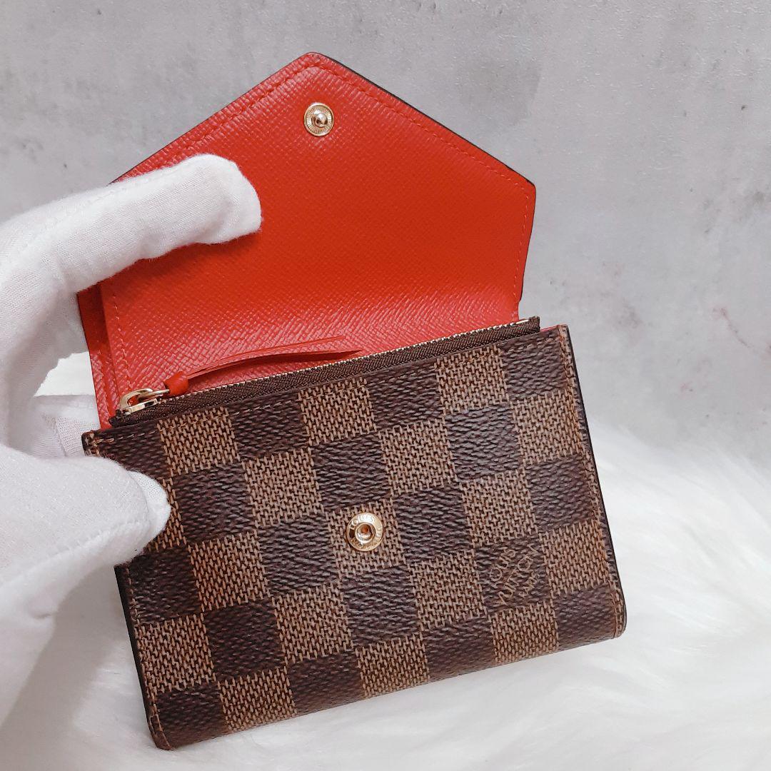 極美品】ルイヴィトン Louis Vuitton ダミエ ヴィクトリーヌ コンパクト 折り財布