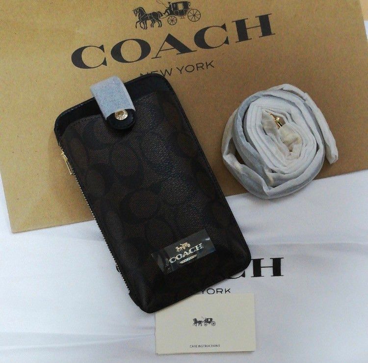 COACH スマホショルダー 大人気 フォーン クロスボディ ブラック新品