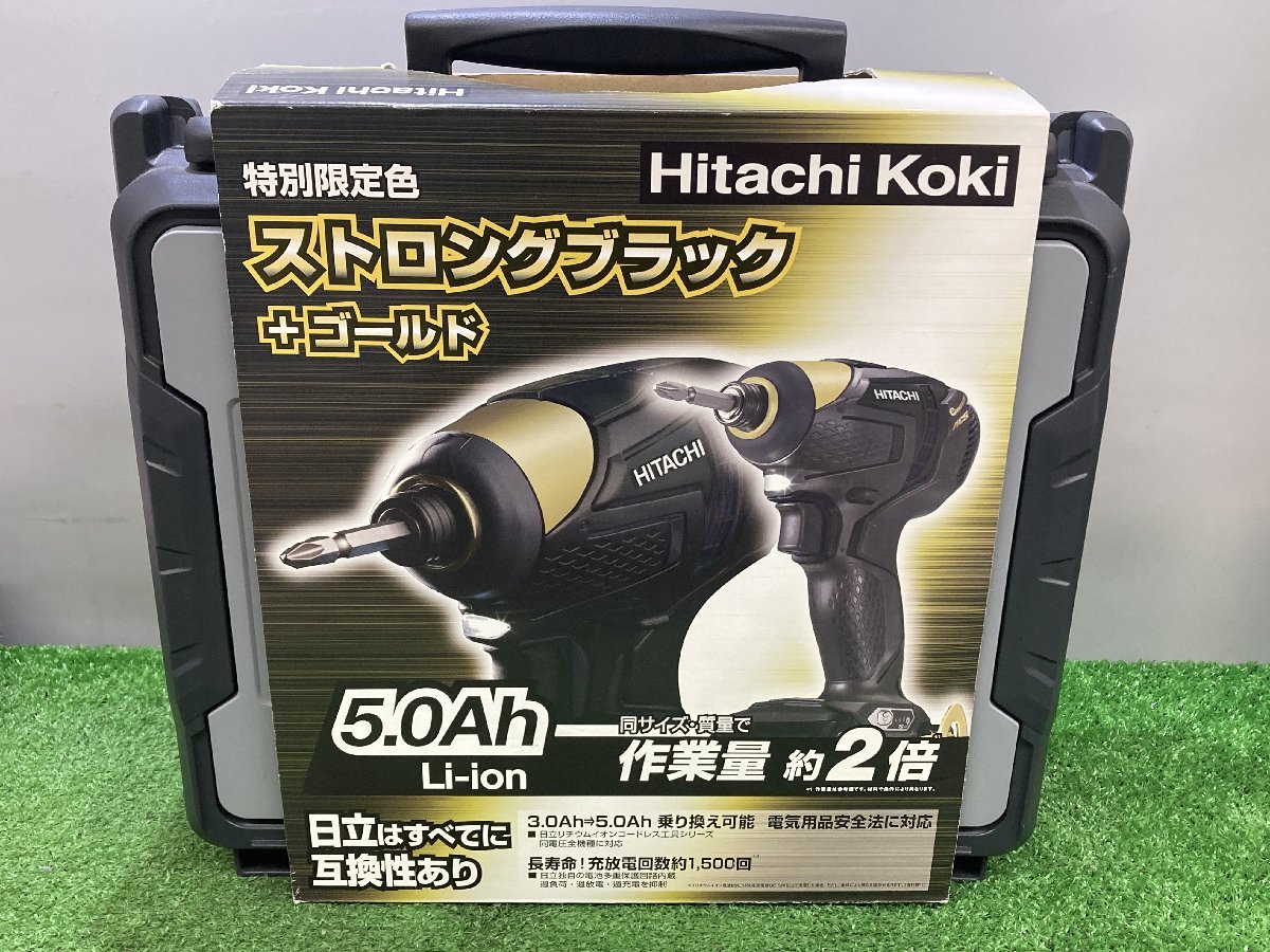 【未使用品】HiKOKI(旧日立工機) 18vコードレスインパクトドライバ ブラック&ゴールド(フルセット) WH18DDL(2LJCK)(BG)/ITJOU00U5JNK