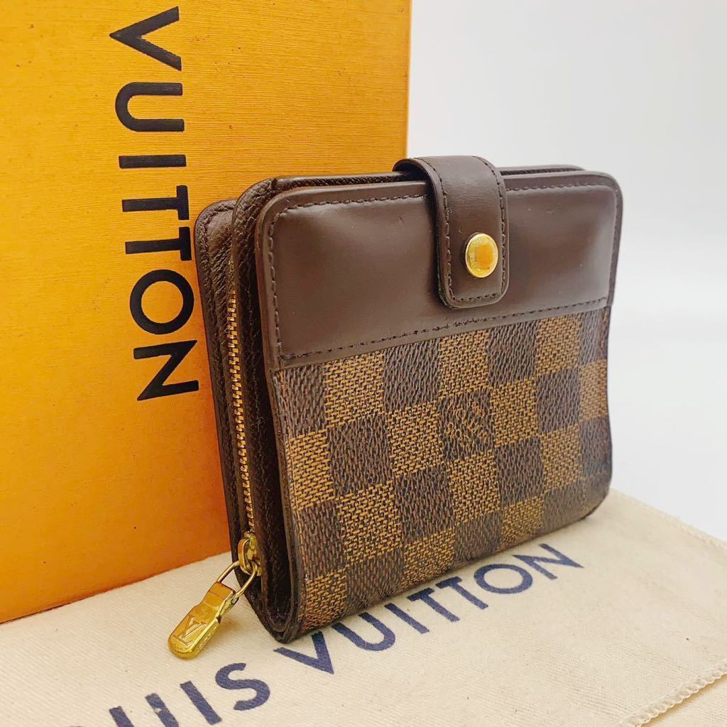 H0088LOUIS VUITTON ルイヴィトン ダミエ コンパクトジップ 2つ折り