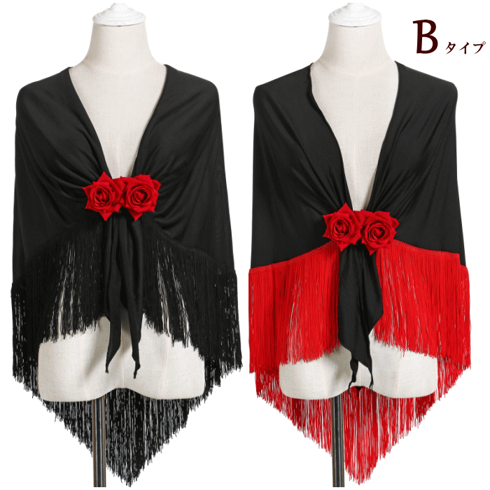 [ mail service ] flamenco costume si-jo[ race black × fringe black - Yahoo auc ] mantle n hip scarf dance costume mika dress cy267