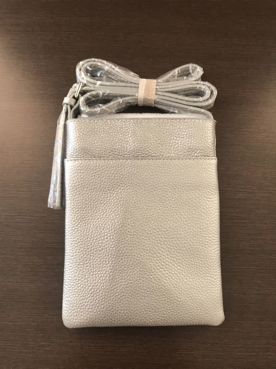  новый товар BARCOS bar kos телячья кожа небольшая сумочка серебряный смартфон сумка красивый . мобильный сумка плечо сумка сумка на плечо женский не использовался 