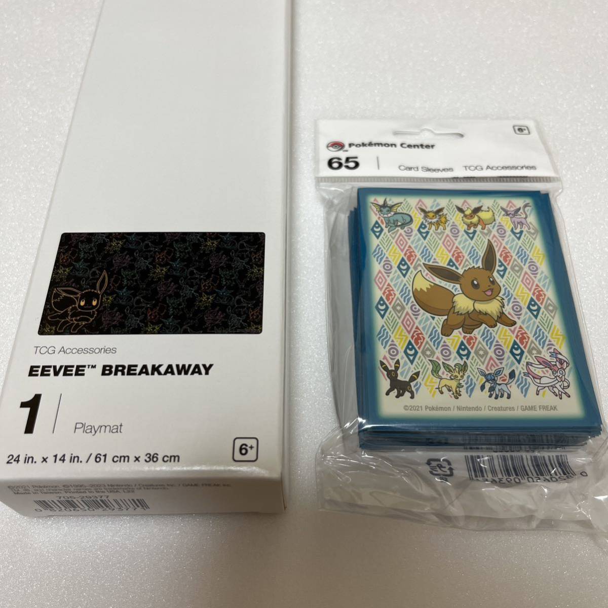 [WCS2023限定] イーブイ EEVEE BREAKAWAY Eevee Prismatic ブイズ プレイマット デッキシールド セット 横浜 ヨコハマ ポケモンカード_画像1