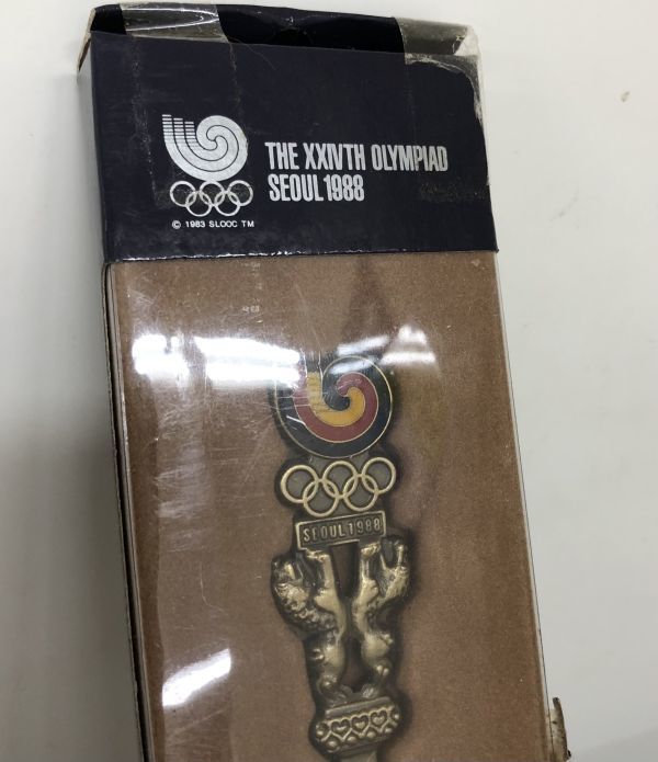 1円~ OLYMPIC SOUVENR SPOON ソウルオリンピック 1988 スーベニアスプーン 箱 長期保管品 現状品_画像5