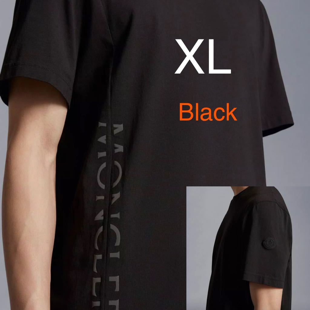 サイズXL Moncler リフレクションロゴ　Tシャツ　Black