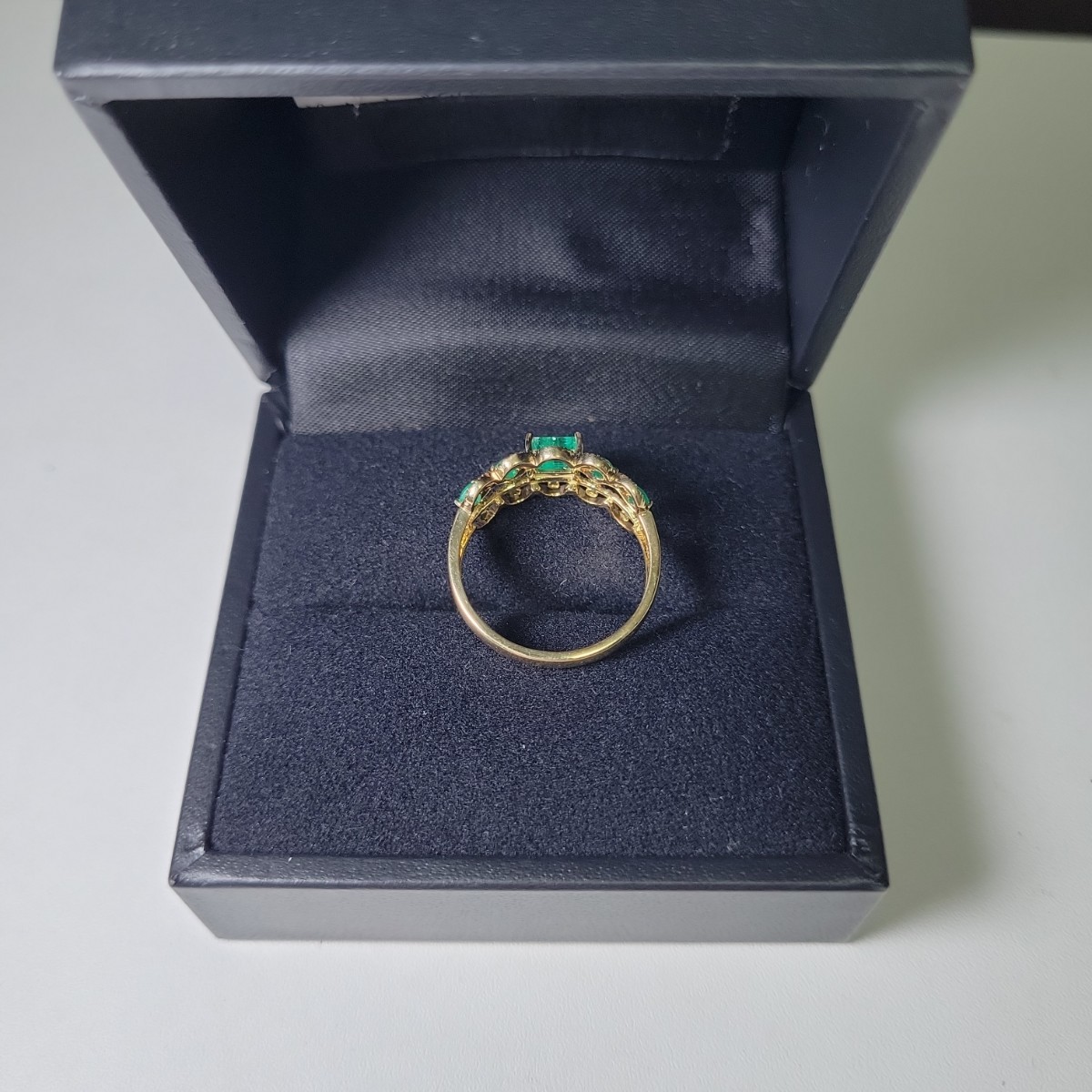 [ free shipping ]GSTV K18YG Colombia production emerald ring EM approximately 0.40ct EM yellow gold ring accessory lady's brand gem 