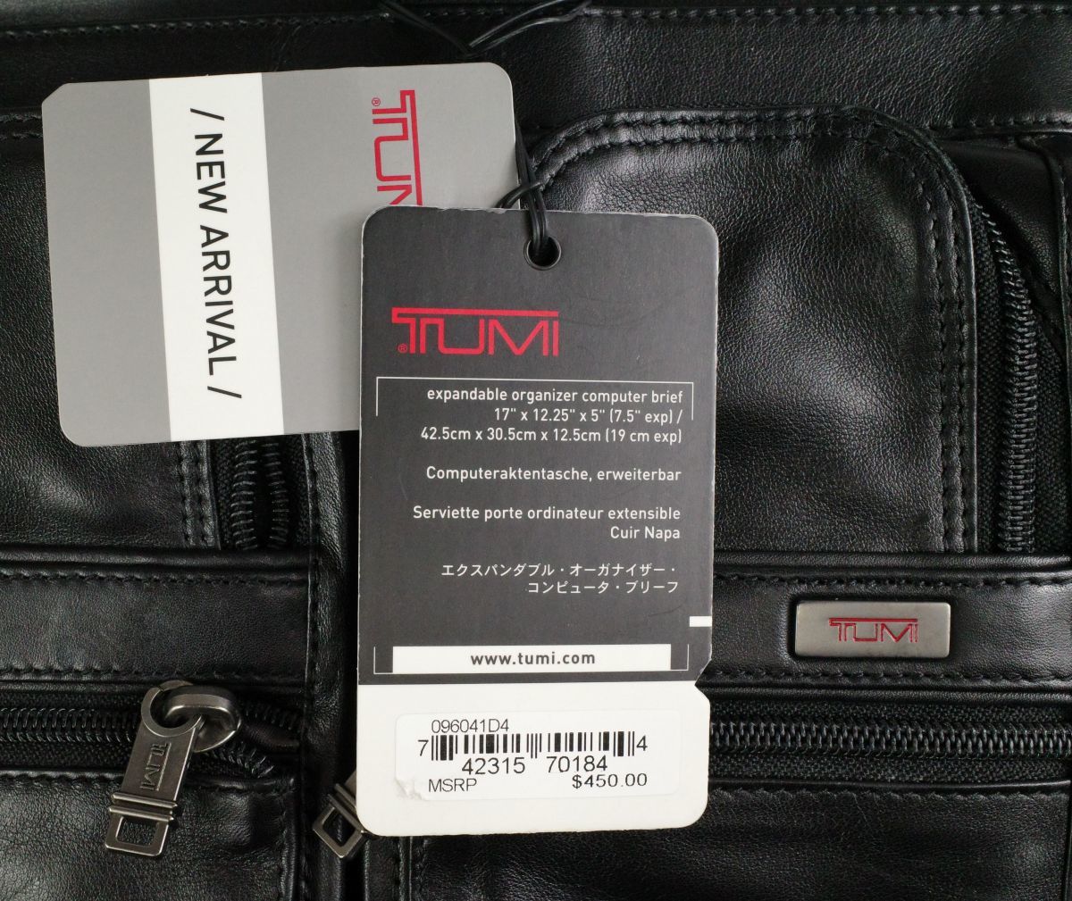 TUMI トゥミ 旧番96041D4 レザー・ラージ EXPオーガナイザーPCブリーフ 【稀少・新品】 935787の画像8