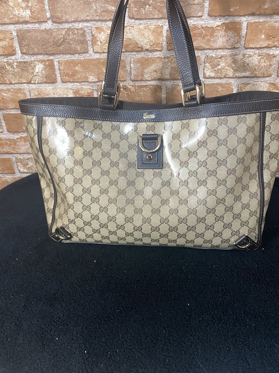 美品】GUCCI トートバッグ アビーライン GGクリスタル コーティング