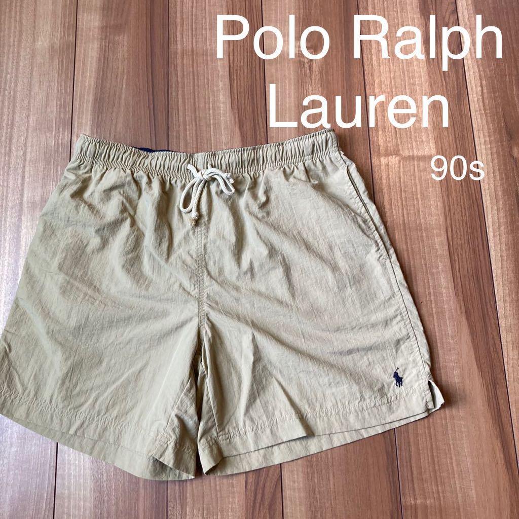 90s Polo Ralph Lauren ポロ ラルフローレン ナイロン ショーツ ショートパンツ ハーフパンツ 海パン 短パン ヴィンテージ 玉mc1951_画像1