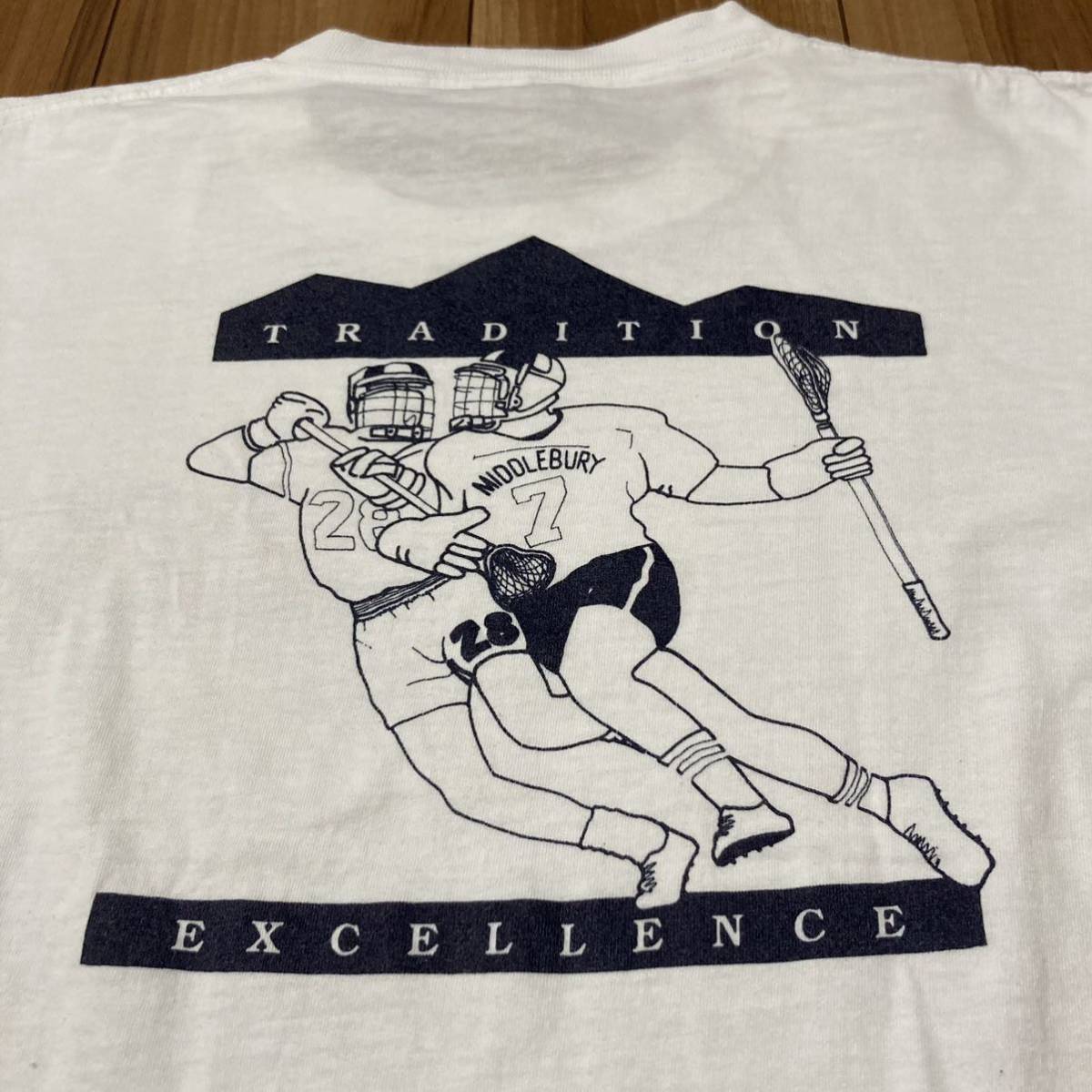 80s USA製 ONEITA オニータ Tシャツ 半袖 lacrosse ラクロス イングランドツアー 1988 ヴィンテージ サイズL 玉mc1956_画像9