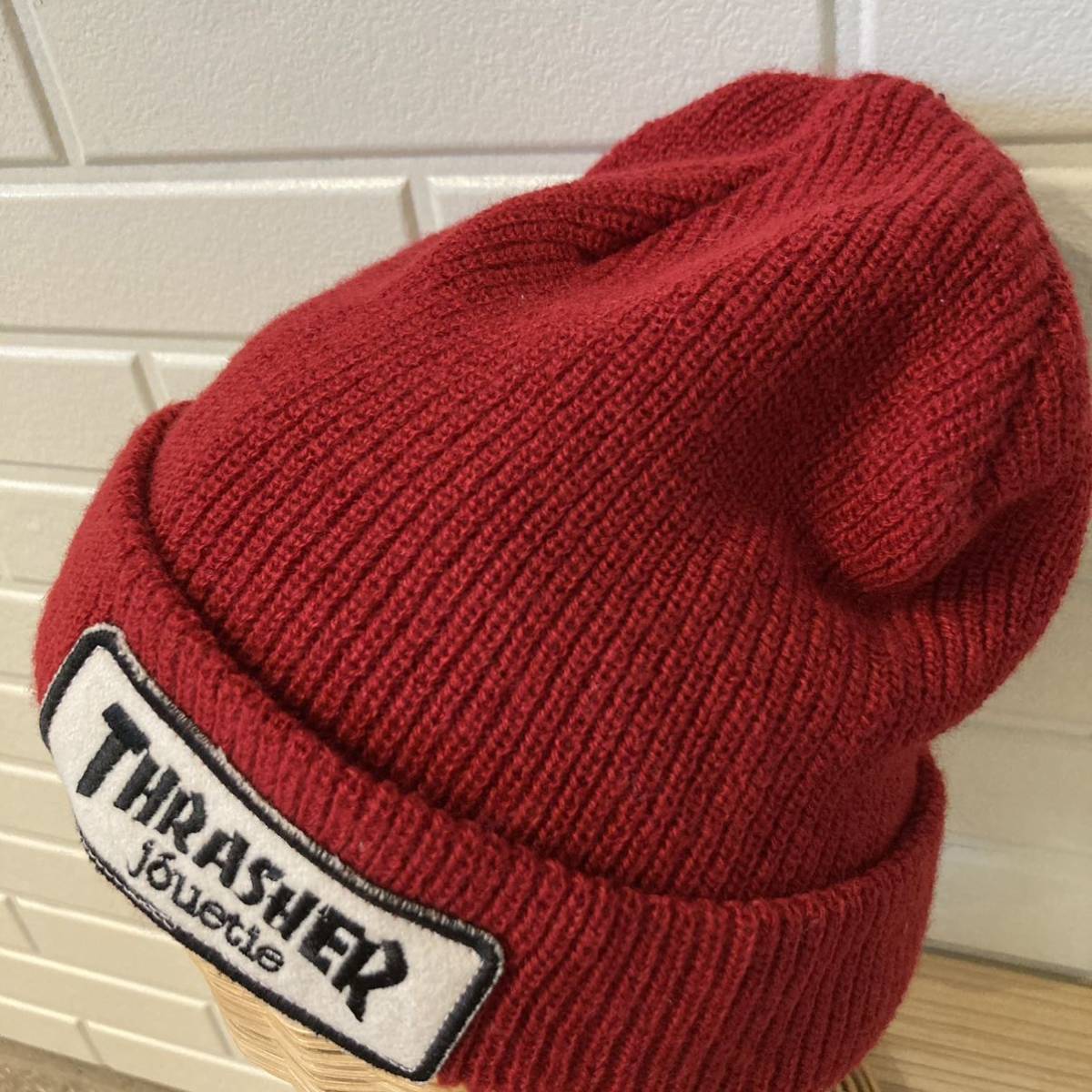 jouetie ジュエティ THRASHER スラッシャー コラボ ニット帽 ニットキャップ 帽子 ワッチ ワッペンロゴ 日本製 玉mc1969_画像6